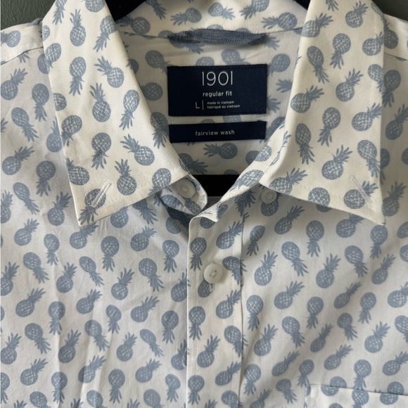 1901 Regular Fit Fairview Wash Men's Pineapple Button Down - Picture 2 of 4
